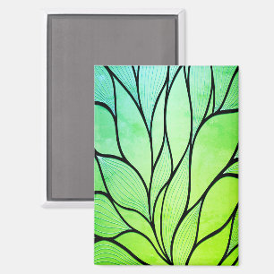 Aimant Bright Green Hues Creative Leave Motif
