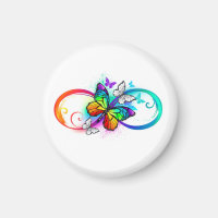 Bright infinity with rainbow butterfly