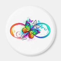 Bright infinity with rainbow butterfly