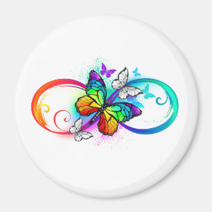 Aimant Bright infinity with rainbow butterfly