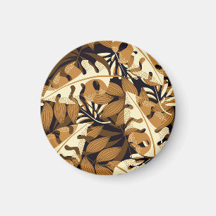 Aimant Bright Tropical Feuilles Dark Motif