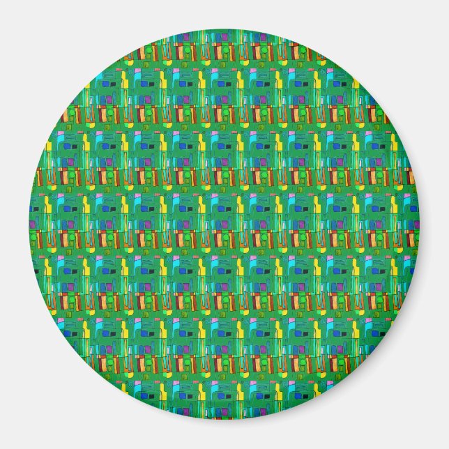 Aimant Brightly colored modern abstract design  (Devant)
