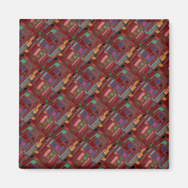 Aimant Brightly colored modern abstract design  (Devant)