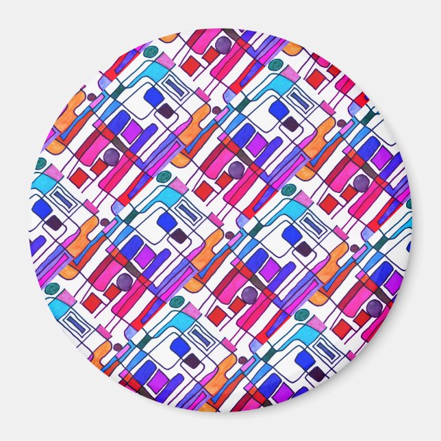 Aimant Brightly colored modern abstract design  (Devant)