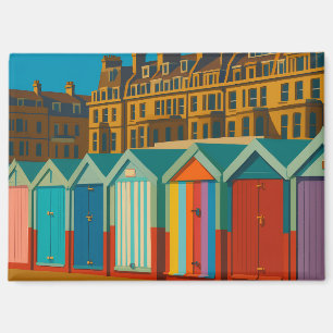Aimant Brighton Beach Huts - Imprimer de bord de mer colo