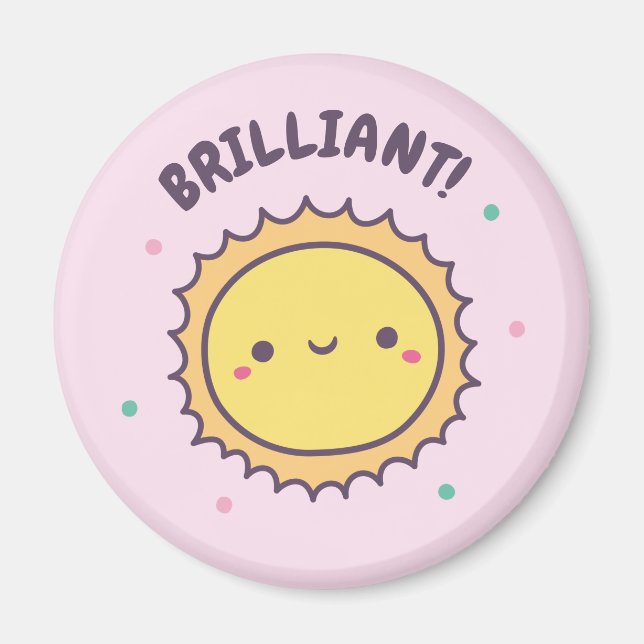 Aimant Brillant Enfants Soleil Motivation Mignonne (Devant)