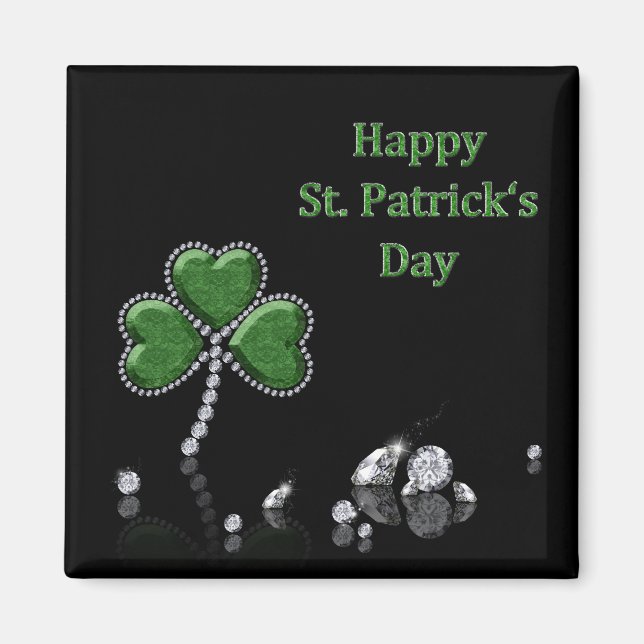 Aimant Brilliant Happy St. Patrick's Day Diamonds (Devant)