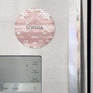 Aimant Briques rose vierge de verre