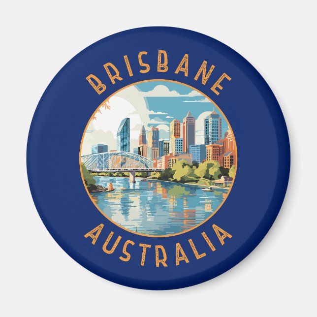 Aimant Brisbane Australie Cercle en détresse rétrograde (Devant)