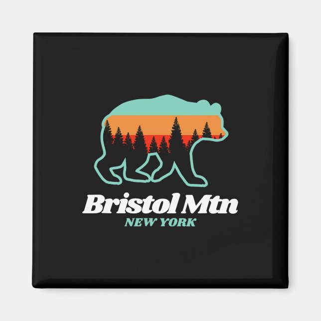 Aimant Bristol Mountain New York Ski Snowboard Ours (Devant)