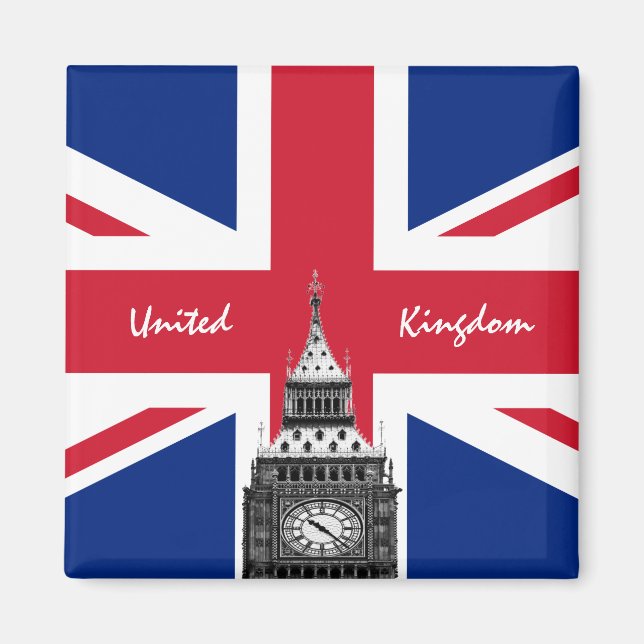 Aimant British Flag & Big Ben - Londres, Angleterre voyag (Devant)