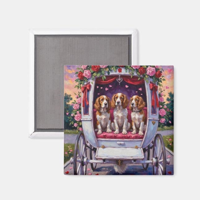 Aimant Brittany Spaniel Chien Saint-Valentin  (Recto/Verso)