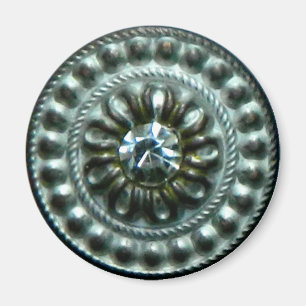 Aimant Broche argentée antique avec la gemme
