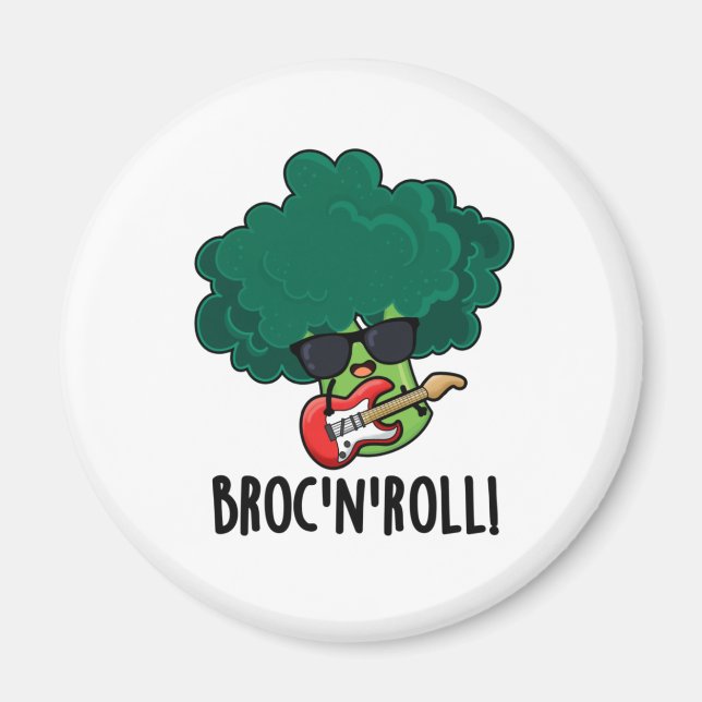 Aimant Brock Et Roll Funny Veggie Brocoli Pun (Devant)