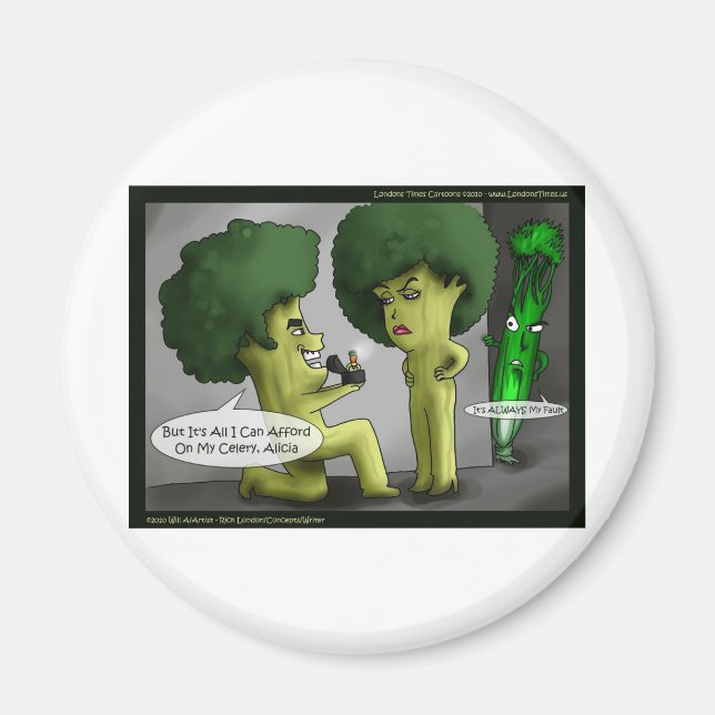 Aimant Brocolli Mariée Funny Cartes Tee - shirts Mugs & C (Devant)