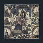 Aimant Broderie de perles Charles II et Sa Reine<br><div class="desc">Impression vintage de la Broderie de Beadwork de Charles II et sa reine Catherine de Braganza datant de plusieurs siècles. Catherine était la fille du roi Jean IV du Portugal et comme l'épouse du roi Charles II est devenue reine d'Angleterre,  d'Écosse et d'Irlande de 1662 à 1685.</div>
