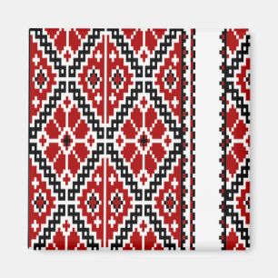 Aimant Broderie rouge d'Ukraine