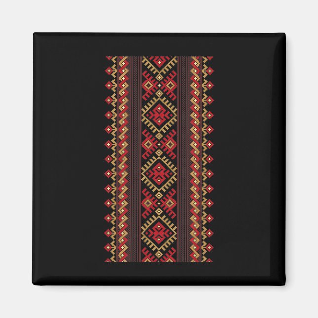 Aimant Broderie Ukraine Vyshyvanka Imprimer Motif ethniqu (Devant)