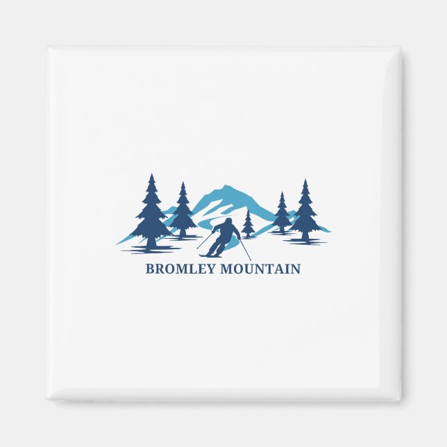 Aimant Bromley Mountain Vermont Ski Ski Snowboard I (Devant)
