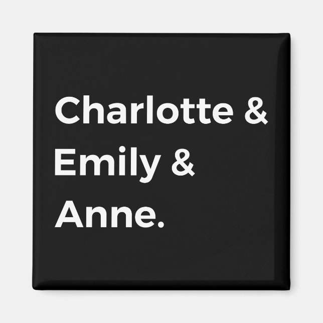 Aimant Brontë Sisters I - Charlotte & Emily & Anne (Devant)
