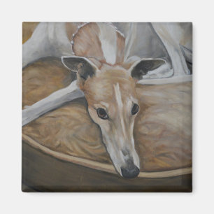 Aimant bronzage et blanc d'art de chien de lévrie