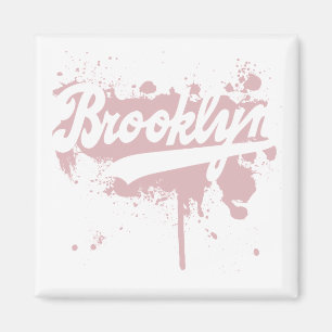 Aimant Brooklyn a peint l'aimant rose