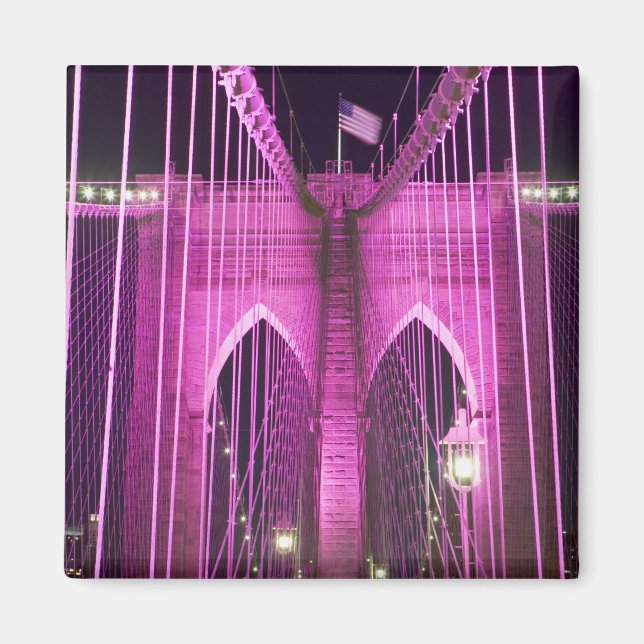 Aimant Brooklyn Bridge Lit Purple (Devant)