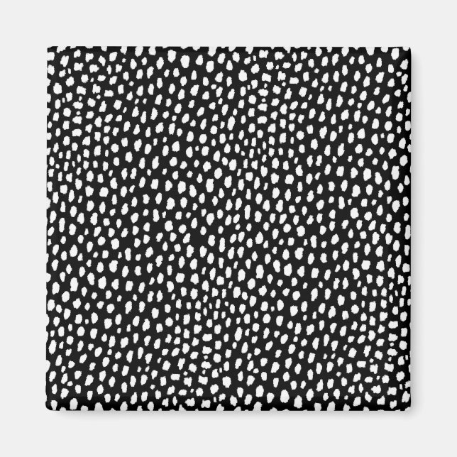 Aimant Brosses à pois à main (noir et blanc) (Devant)