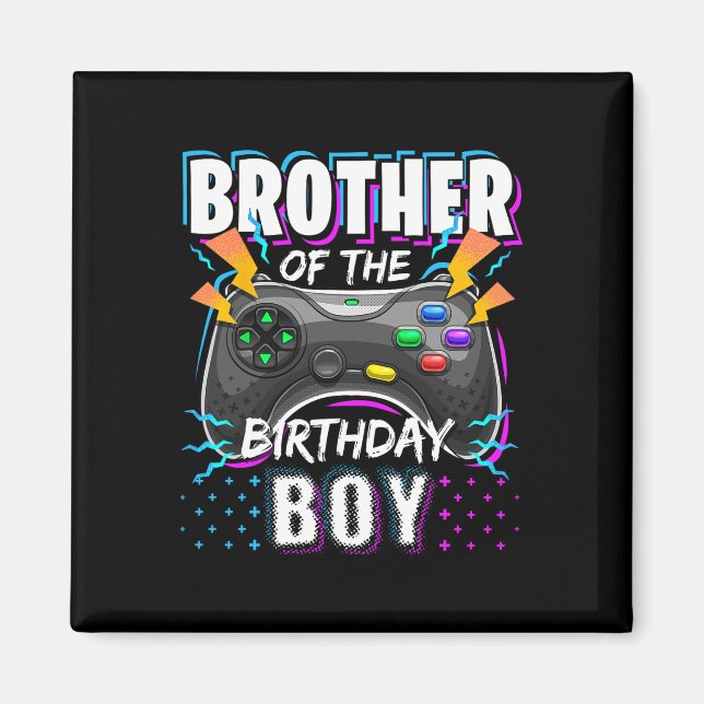Aimant Brother Of The Birthday Boy Matching Video Game Bi (Devant)
