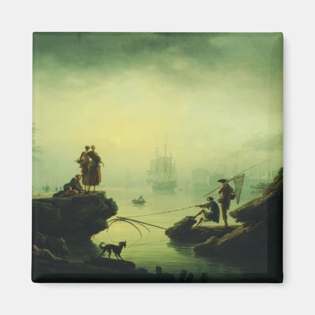 Aimant Brouillard du matin en mer par Joseph Vernet  (Devant)
