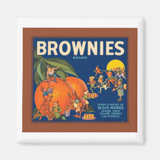 Aimant Brownies Marque Vintage Fruit Crate Étiquette