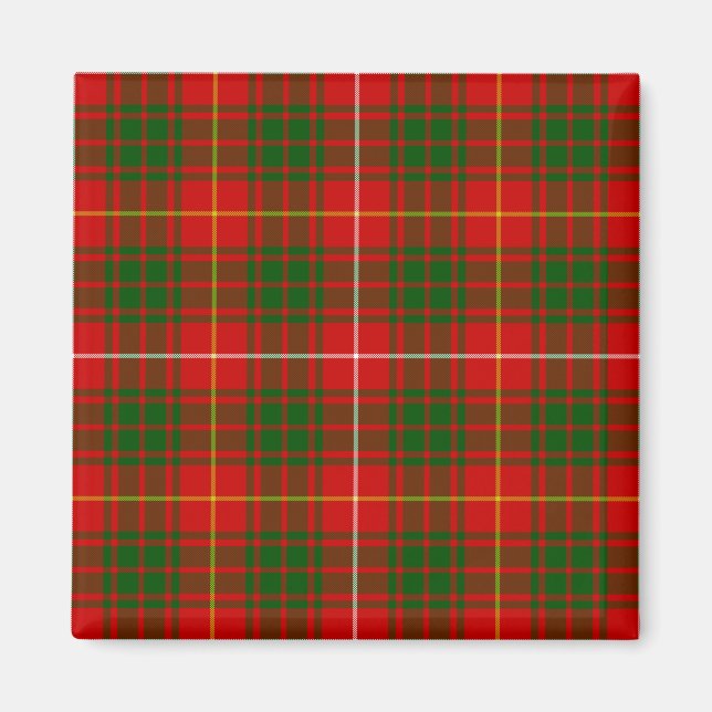 Aimant Bruce tartan rouge vert plaid (Devant)