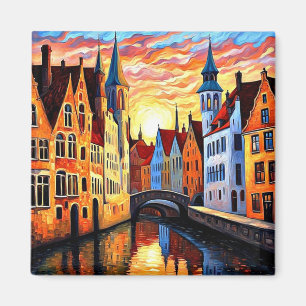 Aimant Bruges au coucher du soleil