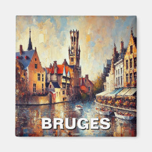 Aimant Bruges Belgique Tourisme Souvenir Peinture