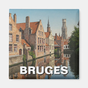 Aimant Bruges Belgique Travel Souvenir Vintage
