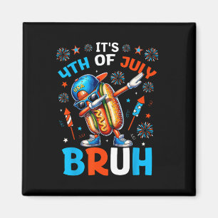 Aimant Bruh 4 juillet Garçons Enfants Hotdog Funny Quatri