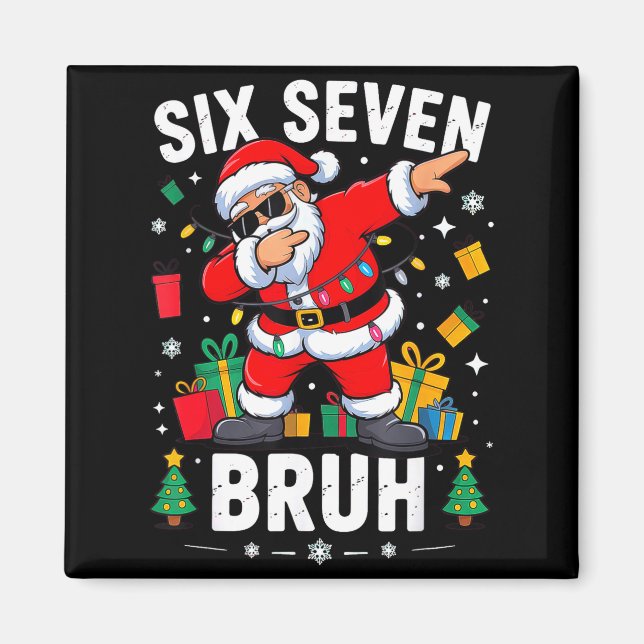 Aimant Bruh 67 Six Seven Santa Dabbing Christmas  (Devant)