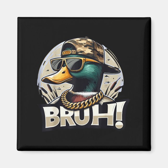 Aimant Bruh Canard Colvert Drôle de chasse à la canard Hu (Devant)