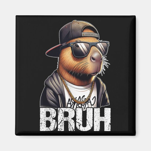 Aimant Bruh Capybara Sungles Garçons Hommes Funny Capybar (Devant)