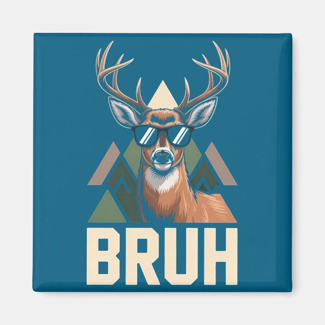 Aimant Bruh Deer Funny Deer Hunting Camo Hat Youth Kids S (Devant)
