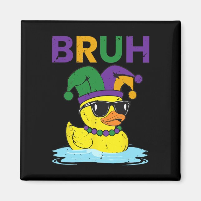 Aimant Bruh Funky Canard Mardi Gras Canard En Caoutchouc  (Devant)