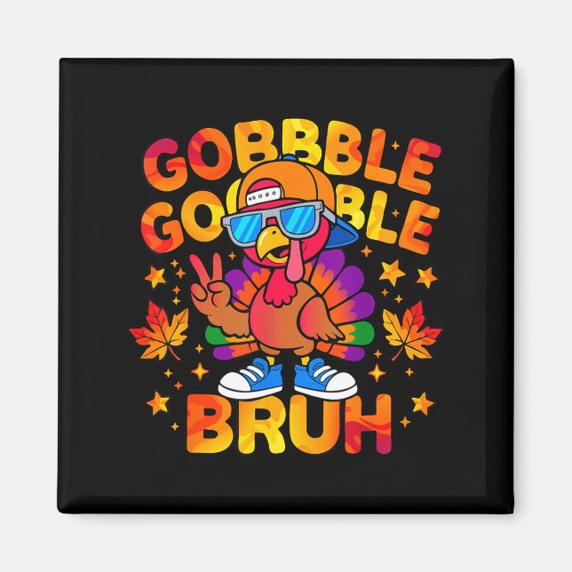 Aimant Bruh Funny Thanksgiving Turkey Gobble Outfit Boys  (Devant)