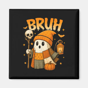 Aimant Bruh Ghost Halloween Cute Platwork Ghost Tricot Ou
