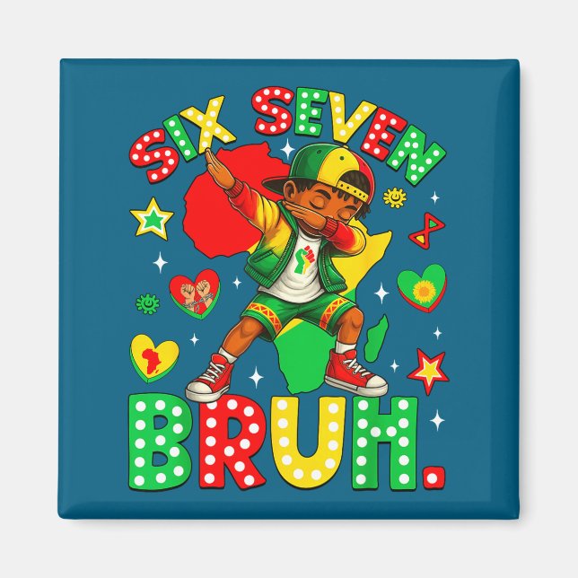 Aimant Bruh History Dabbing 67 African American Seven Bla (Devant)