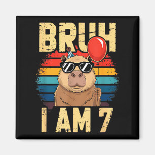 Aimant Bruh je suis 7 Enfants capybaras 7e anniversaire R