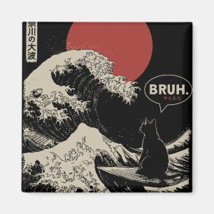 Aimant Bruh.' La Grande Vague Kanagawa Drôle de Surf Japo