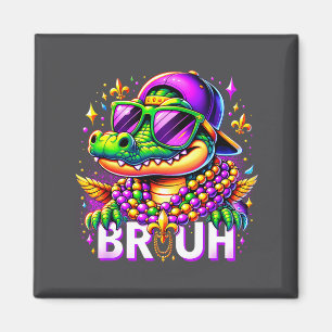 Aimant Bruh Mardi Gras Alligator Pour Enfants Garçons Hom