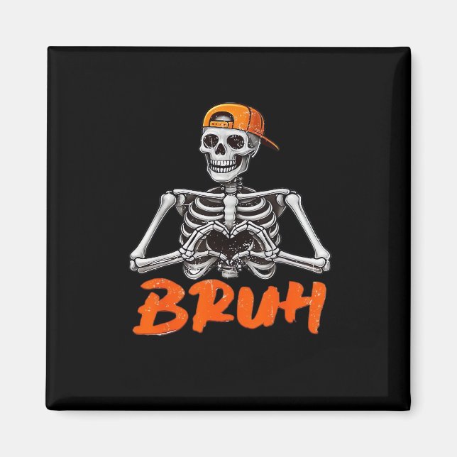 Aimant Bruh Skeleton Coeur main Halloween Costumes Hommes (Devant)
