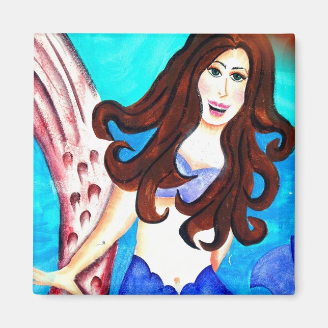 Aimant brunette mermaid aimnet (Devant)