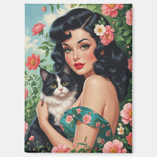 Aimant Brunette Pin Up tenant Cute Cat